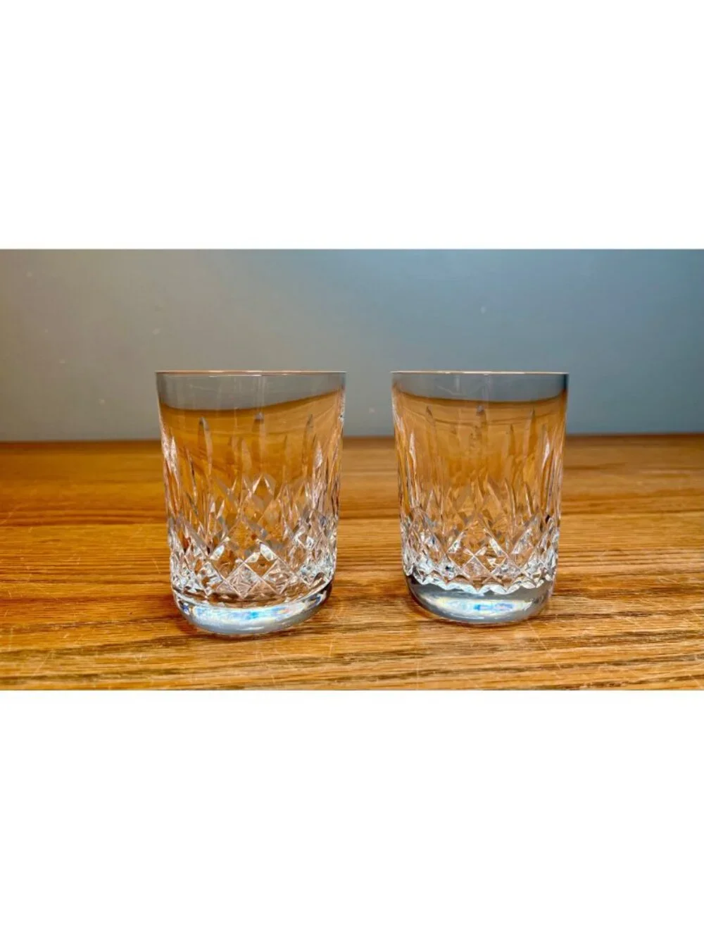 Set of 4 Vintage Waterford Crystal 5 ounce Flat Tumbler Glasses, Lismore Patte
